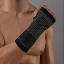 Sportowy bandaż kompresyjny na nadgarstek, ochraniacz na nadgarstek, rękawice ochronne dla mężczyzn i kobiet, fitness - Czarne - Zobacz 5