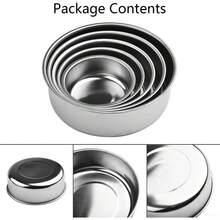 Juego de cuencos para mezclar de acero inoxidable con tapas transparentes, 5 tamaños para preparar comidas y almacenamiento de alimentos - 1 - Ver 9