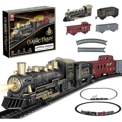 复古迷你电动火车玩具，儿童电动轨道火车玩具，复古迷你火车玩具，新款火车玩具