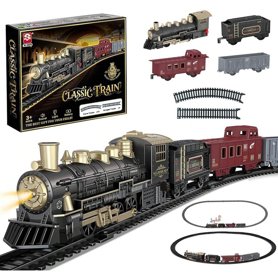 Vintage Mini Electric Train Toy, Children's Electric Track Train Toy, Retro Mini Train Toy, New Model Train Toy