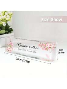 个性化办公桌铭牌 - 定制员工感谢礼品 - 亚克力办公桌铭牌 - 办公桌装饰礼品 - 送给老板、员工、教师、护士、经理的办公礼品（粉色兰花），完美的感谢礼品，个性化返校装饰，学习用品，送给教师，送给男孩女孩，送给青少年，初中生，高中生，大学生，大一新生，大二学生，低年级学生，度假氛围，办公室装饰