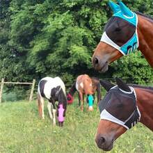 1个新款透气防蝇面罩，防蚊防蝇马用面罩，骑马配件，保护眼睛和耳朵