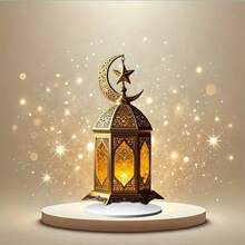 2D平面，【家居放松】优雅金色新月亚克力装饰灯 - 2D波西米亚风格桌面艺术品，星形设计，复活节、圣帕特里克节和斋月的完美礼物 - 彩色 - 查看 6