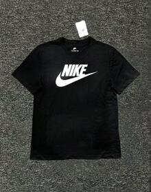 Nike Sportswear Classic Logo Print Crew Neck Retro American Style Short Sleeve T-Shirt, Men, Black