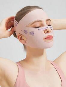 1件装女士极简V脸睡眠眼罩提拉绷带，适合居家佩戴