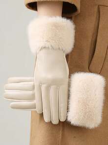 Women's Plush Gloves New Winter Riding Motorcycle Windproof Warm High-Quality Thickened Gloves - Multicolor - View 10