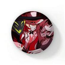 58mm Funny Pop Anime Hazbin Button Pin Creative Fun Cartoon Alastor Vox Husker Badge Brooch Bag Decor Fans Collect Gift - 58 mm - View 11