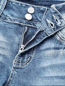 Women's Fashionable And Casual Sexy Flared Jeans, Paired With Torn Hole Decorations, Party Dresses For Women,Christmas Outfit Women,Stretch Jeans For Women,Old Money Style Women,Vestidos Elegantes De Mujer,Country Concert Outfit,Valentine's Day,Christmas Outfit Women,New Years Outfit Women,Birthday Outfits For Women,Rave Outfits For Women,Western Outfits For Women,Jeggings Women - Rửa nhẹ - Xem 3