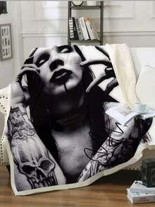 Casual Soft Warm Halloween Sally Nightmare Before Christmas Print Flannel Blanket For Couch Sofa Home Office Bed Camping Funny Blankets - Style 10 - 查看 11