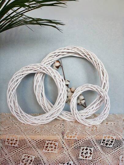 1入手工編織柳條花環,節日門飾花藝工藝品,非常適用於聖誕、婚禮、母親節、感恩節、情人節、教師節等節日手工禮品