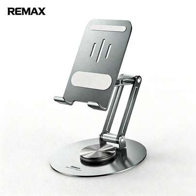 REMAX RM-C37 鋁合金支架 孔雀綠 360° 旋轉 + 多角度升降 雙軸調整適合不同坐姿 手機平板通用 辦公追劇視角隨心所欲切換