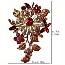 1pc Oversized Fashionable Rhineston Brooches For Ladies,Suitable Shirt Collar Clothing Accessory, Party And Wedding Gift Valentines,Mom,Mother,Mother's Day,Gift - 彩色 - 查看 7