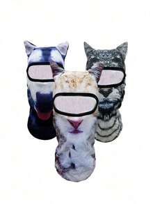 All-Season Protective Animal Pattern Face Mask, 3D Digital Printing Windproof Ski Mask For Outdoor Activities - Multicolor - View 4