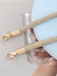 Handmade Nylon Rope Woven Bag Strap Keyring Travel Accessories - Gold - View 3
