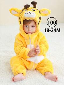 MICHLEY 1pc Cartoon Animal Print Flannel Cozy Sleeping Bag, Long Sleeve, Double Zipper Design, Unisex Baby, Suitable For All Seasons And Daily Use - Multicolor - View 33