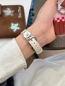 1pc Apple Doodle Dog Band - Black, Brown, White Compatible With Apple Watch Band 38/40/41/(S10/11) 42 42/44/45/49/(S10/11)46, Understated Luxury Fashion Metal Band, Compatible With AppleWatch Ladies, Stainless Steel, Compatible With AppleWatch SE, Series 11 10 9 8 7 6 5 4 3 2, Animal Dog - Multicolor - View 11