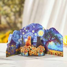 1 Thiệp Pop-up phong cách tranh sơn dầu hình hoa hướng dương, Thiệp Pop-up mùa xuân, Thiết kế mèo đen và hoa hướng dương, Thiệp chúc mừng phong cách Van Gogh, Thiệp Ngày của Mẹ, Thiệp chúc phúc cho Mẹ, Bạn thân, Gia đình, Thiệp trang trí nhà cửa - Vườn hoa hướng dương - Xem 10