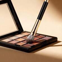 Set de 5 piezas de brochas de maquillaje para viaje con estuche, brochas multifuncionales portátiles para sombras de ojos, cejas y correctores, herramientas cosméticas, regalos - Multicolor - Ver 6