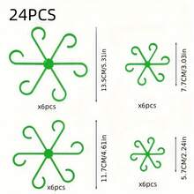 4-Pack Heavy Duty Green Plant Support Clips And Bracket System - Adjustable/Outdoor Fixing Stakes, Suitable For Monstera, Philodendron, Hydroponic Systems - Climbing Stems, Vines, Flowering Plants - Special Garden Fixing Stakes For Pots And Soil, Durable Clip System - 綠色 - 查看 3