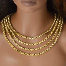 Vintage 750 Italian 3D Round Interwoven Hand Carved Texture Collarbone Necklace With Hip-Hop Street Style Suitable For Men Daily Party And Holiday Wear - Gold - View 8