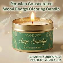 EVODUCK 3oz Sage Smudge Scented Candles Premium Sage Purify Elevate Energy Cleansing Smudge Candle For Meditation, Yoga, Natural Soy Wax For House Blessing, Home Sanctuary Perfect For Spa, Office Decor, Handmade Luxury Spiritual Gift For New Home, Birthday, Self-Care Winter Gifts, Gift For Woman
