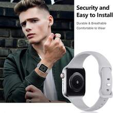 Solid Color Silicone Replacement Band For Apple Watch (Series 1 To 10 And SE), 38/40/42/44/46mm - Features A Secure Butterfly Closure [Random Color, Packaging May Vary] - View 5