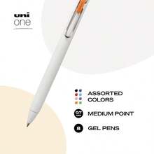 Uniball One Retractable Gel Pens Medium Point 0.7mm Assorted Ink 8 Pack - 什錦 - 查看 2