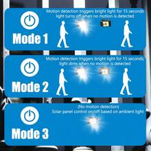 1pc Solar Powered Motion Sensor Light, Outdoor Wall Light, 3 Modes, Suitable For Fence, Patio, Wall, Garage, Yard Safety Lighting - Black - View 9