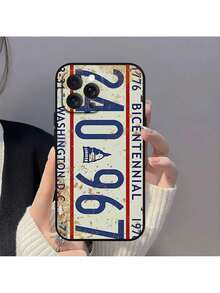 Funda de teléfono con número de placa de licencia vintage retro compatible con 12 11 14 15 13 16 Max Plus Pro, funda de silicona suave negra, funda compatible con funda  17 Pro Max, funda  17 Pro, funda  17, funda  16, funda  16 Pro Max, funda  15 - z7 - Ver 5