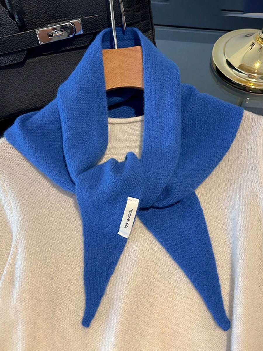 1pc 100% Wool Triangular Scarf, Versatile And Warm, Suitable As Headwear, A Fashionable Multifunctional Gift Choice - Multicolor - View 1