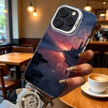 Funda de Teléfono Impresión de Castillo de Fantasía Plateado y Atardecer en el Lago para iPhone 14 Pro Max  Galaxy S23 Ultra, Regalo Ideal para Todas las Estaciones - Negro - Ver 6