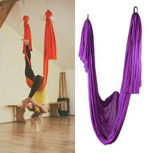 Columpio de yoga aéreo microelástico, columpio de yoga, ejercicio de yoga para interiores informales al aire libre - Púrpura malva - Ver 6
