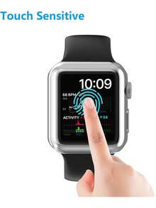 1个银色男女通用TPU全包高清超薄手表壳，防摔时尚休闲屏幕保护膜，适用于 40/41/42/44/45/46/49毫米，适用于 Series Ultra/SE/11/10/9/8/7/6/5/4，智能手表壳配件 - 銀色 - 查看 3