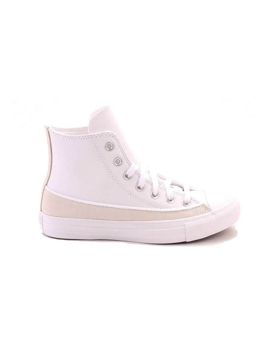 Women's Converse CTAS Hi Sneakers - Timeless White Leather Design, -Durable- Rubber Sole, Classic Style For Any Season, Perfect For Versatile Wardrobe Pairing, Available In Size 36 For Effortless Comfort And Chic Everyday Elegance - 白色 - 查看 1