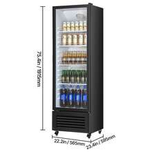 Refrigerador comercial con puerta de vidrio de 11,47 pies cúbicos para bebidas - 11,47 pies - Ver 10