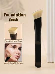 1pc Finger Foundation Make-Up Brush, Liquid Makeup Brush, Kabuki Brush, Beauty Black Brush, Super Soft, Professional Makeup Tool, Suitable For Daily Facial Makeup - Black - View 8