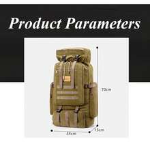 70-Liter Backpack For Men, Ideal For Long Outdoor Hikes, Multifunctional Canvas Travel Bag, Lightweight And Durable Travel Backpack, Perfect For Leisure, Sports, Hiking And Travel, With Plenty Of Storage Space For Equipment - Army Green - View 4