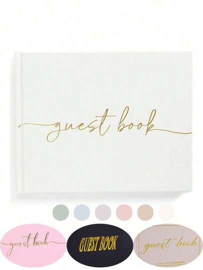 100-Page Elegant Wedding Guest Book - Sophisticated Guest Book For Weddings, Christenings, And Other Special Events - Blank Pages For Wedding Sign-In And Photos - Home Decor - (White)