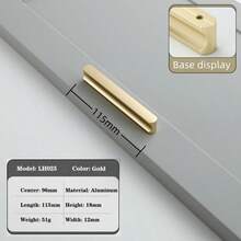 Modern Minimalist Drawer Handle Solid Aluminum Alloy Furniture Wardrobe Cabinet Door Handles Hardware Dresser Handles - Multicolor - View 16