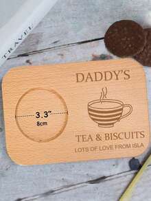 Personalized Customize Grandpa Coffee Cookie Board,Personalised Tea & Biscuits Board,Personalized Pine Wood Coaster With Personalized Logo Name, Ideal Gift For Wedding, Engagement, Family Gathering, Friends And Families, Can Customize Your Name, Round Placemat, Beverage Coaster, Coffee Coaster - Multicolor - View 10