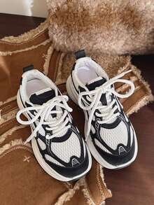 Giày thể thao đế dày thoáng khí bằng lưới, unisex, kiểu dáng thường ngày. - màu đen - Xem 4