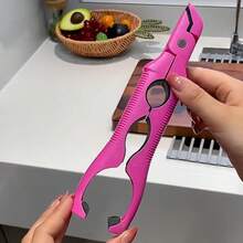 Pinzas resistentes al calor 3 en 1, diseño antideslizante, pueden abrir latas, agarrar platos/tazones, soporte multiusos para ollas y pinzas para vapor, fácil de agarrar utensilios de cocina calientes, herramienta práctica para el hogar y la cocina profesional para el horno, freidora de aire, estufa, parrilla, operación con una sola mano con base antideslizante - Multicolor - Ver 10