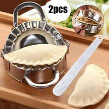 2pcs Stainless Steel Dumpling And Wonton Machine Is Used To Make Perfect Dumplings, Pies And Cakes - A Necessary Kitchen Gadget For Easy Food Preparation, Dumpling Machine - Silver - View 1