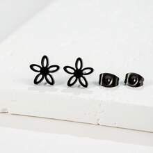 1Pair Stainless Steel Flower Earrings Temperament Exquisite Earrings ,Women And Girls' Gatherings - GED154 - View 12