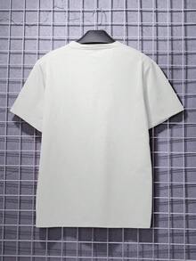 Men's Summer Slogan & Heart Print Round Neck Short Sleeve Casual T-Shirt - White - View 2