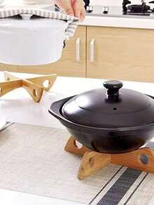 1 件装木质隔热垫，简约镂空耐热餐垫，适用于餐桌、厨房，厨房装饰