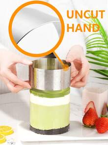 Sömlös upphöjd rund kakform i rostfritt stål, mousse- och tårtring, kakform, desserttårtring