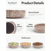 Marble Serving Bowl 8" Inches Oceanic Handmade Large Fruits Holder For Kitchen Counter Décor Modern Key Bowl Fruit Dish And Fruit Storage - Oceanic - View 4