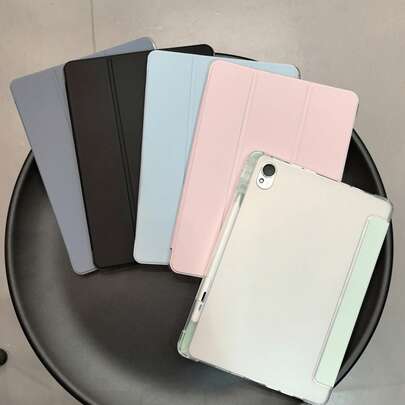 Compatible With Redmi Pad 2 11-Inch 2025 Model, Suitable For Tab M11 Tablet PC Protective Case, Matte Transparent Tri-Fold Tablet PC Protective Case, High-Quality PU Leather Material, Automatic Sleep/Wake-Up Protective Cover, Suitable For Xiaomi Redmi Pad SE 11-Inch 2023 Model/7-Inch 11.2-Inch Tablet PC Protective Case