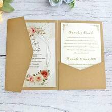 25 Pieces Tri-Fold Pocket Wedding Invitation Cover, For Weddings, Engagements, Birthdays, Baptism Envelopes, 5.0X7.0 Inches, Event Stationery | Minimalist Design | Smooth Texture, Suitable For New Year's, Valentine's Day, Party Events - Dark Green - View 3